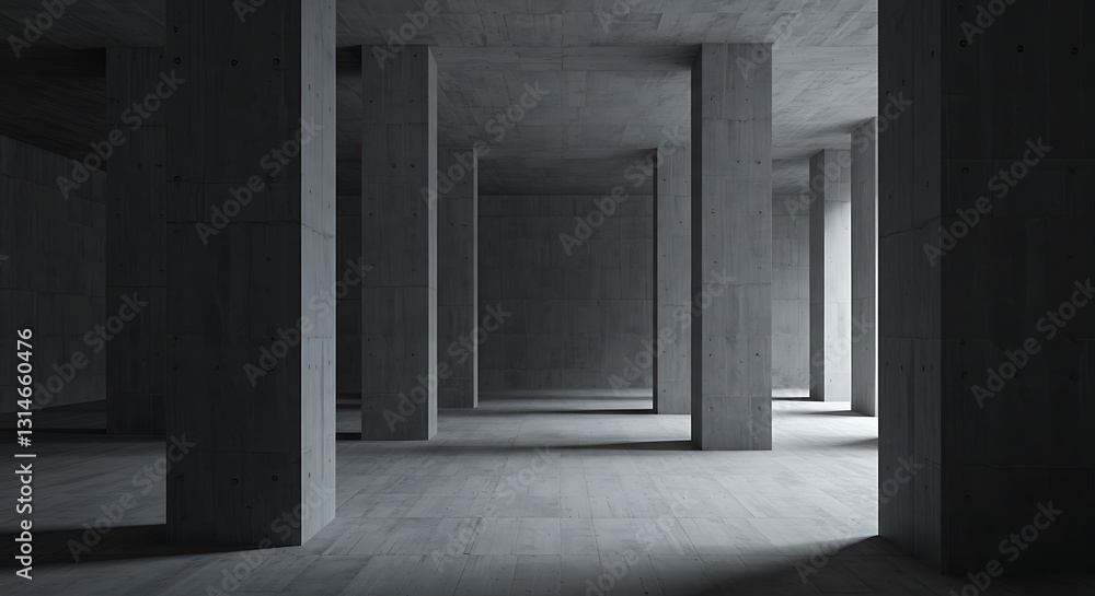 Aufkleber abstract architecture design of modern futuristic building. architectural background with concrete c