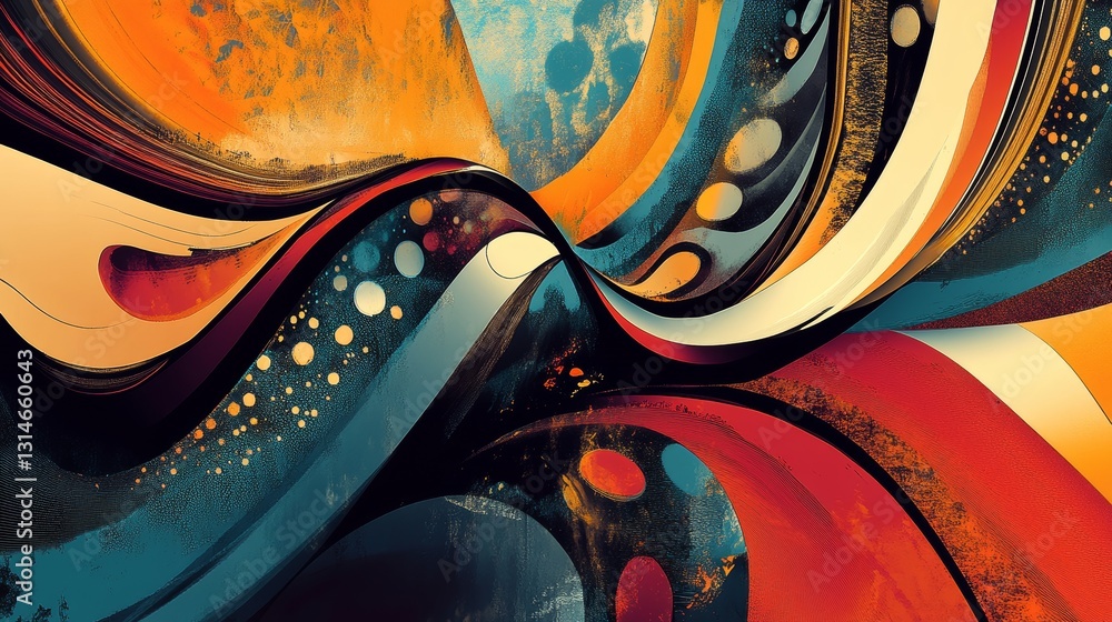 Poster artistic branding template with vibrant patterns abstract design digital environment creative viewpo