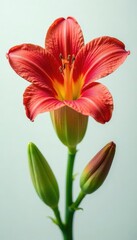 Fototapeta premium Unique flower with large, open mouth filled with pollen and stamens, rare, plants, blooming