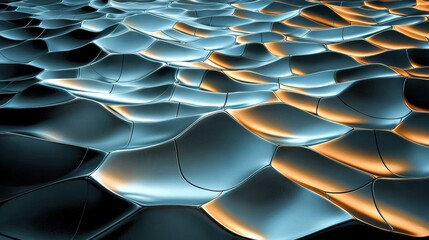 Fototapeta premium Abstract Metallic Background with Reflecting Surfaces Creating a Futuristic and Dynamic Visual Experience