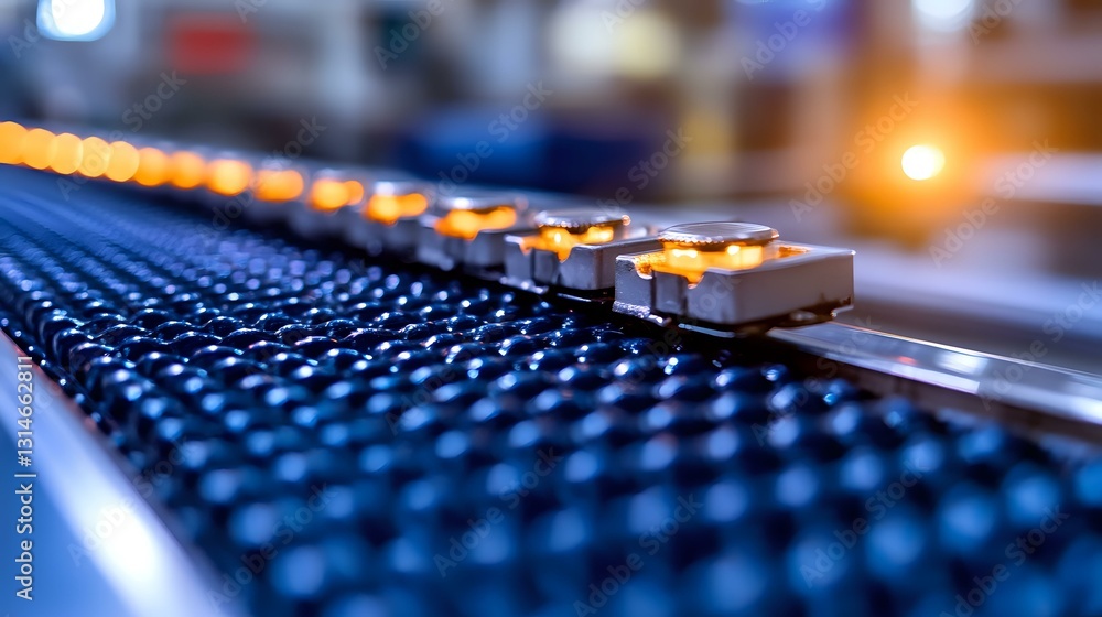 Poster professional audio mixing console faders and knobs in recording studio, illuminated control surface 
