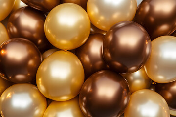 Metallic Balloons: Gold, Brown Decor