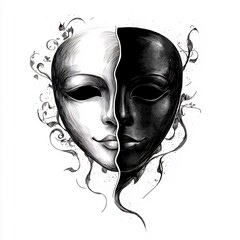 Dual Mask: Light & Dark for Floral Frame.