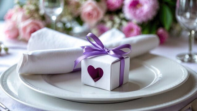 Wedding bonbonniere in elegant white packaging