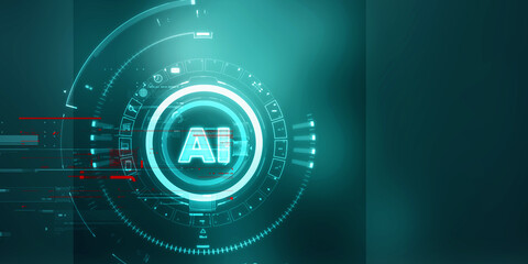 2d illustration Artificial Intelligence (AI) concept