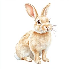 Obraz premium Versatile Easter designs, charming rabbit on clean white.