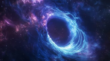 Naadloos Fotobehang Airtex The vortex of time and space in the depths of the universe © Black