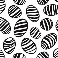 Obraz premium Easter design, striped eggs, hand-drawn vector on white.