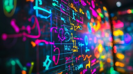 Vibrant Multicolored Mathematical Equations Abstract Background