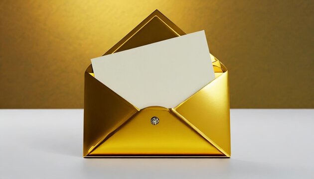 golden envelope on black background