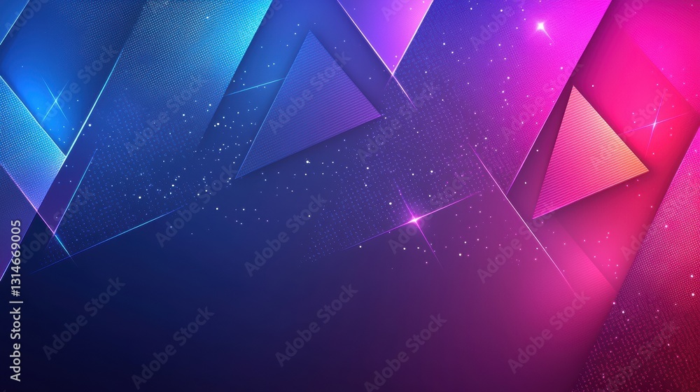 Poster abstract background with dark tones and bright neon highlights in geometric shapes and patterns