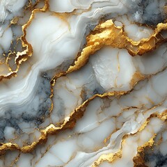 Obraz premium Elegant white marble texture with gold veins for luxurious backgrounds