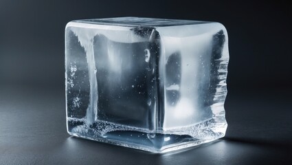 Obraz premium Ice block, set against a background. Clipping path included.