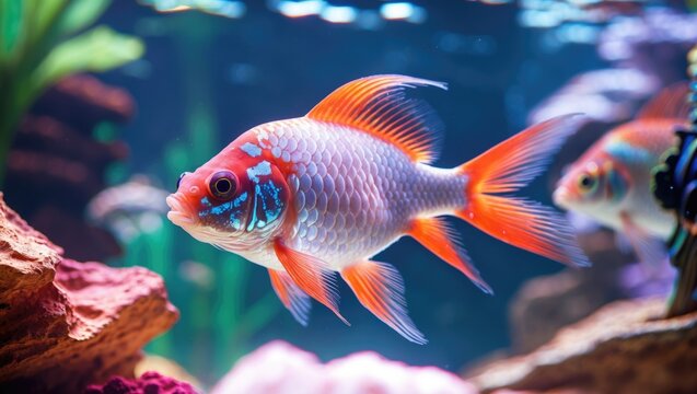 Freshwater aquarium fish pearl gourami.