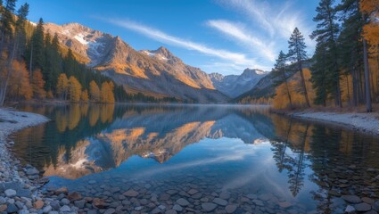 Obraz premium Stunning Sparks Lake panorama during autumn