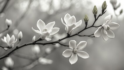 Black and white magnolia conveys feelings of sadness.