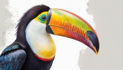 Naklejka premium toucan on a white background 