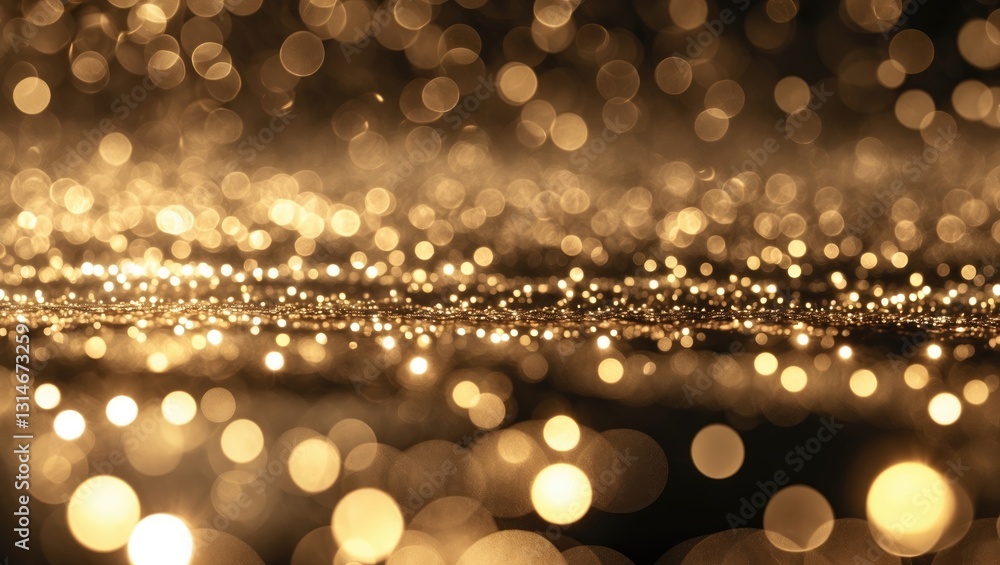 Poster blurred image featuring golden dots that are glittering and shining brightly, creating a luxurious l