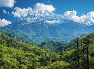 Obraz premium Majestic snow-capped mountains