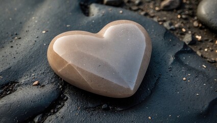 Obraz premium Stones shaped like hearts on the ground represent love, friendship, and compassion.