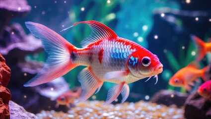 Freshwater aquarium fish pearl gourami.