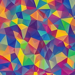 Obraz premium Vibrant Multicolored Triangle Geometric Background