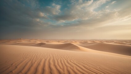 Naklejka premium Stunning view of a desert blanketed with wind-blown sand.