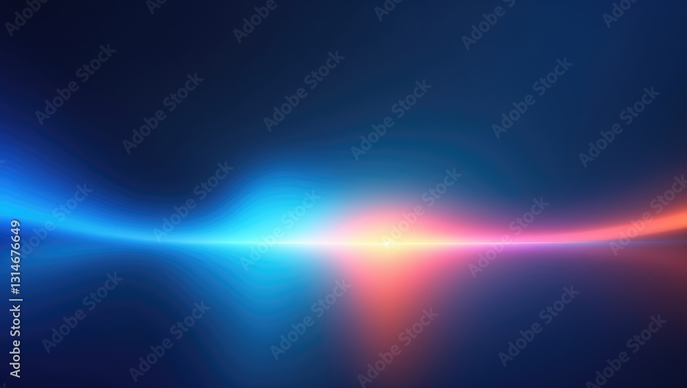 Poster defocused light flare. blurred glow banner. cyber illumination. bokeh neon color gradient on a dark 