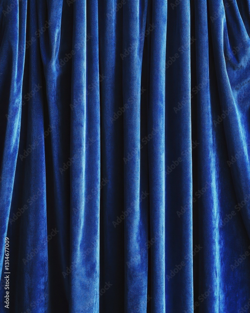 Poster luxurious royal blue velvet curtain backdrop creating a rich texture and elegant visual mood with so