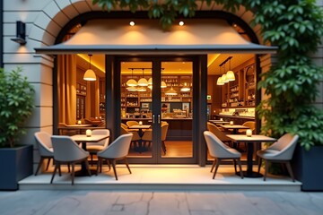 Interior of a modern urban restaurant
