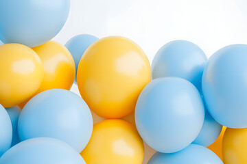 Blue and Yellow Spheres Background, Abstract Design