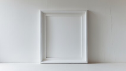 Fototapeta premium Blank paper frames on a white wall.