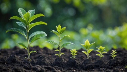 Growing trees leader trees Planting trees Save the world concept