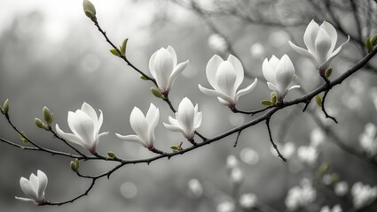 Black and white magnolia conveys feelings of sadness.