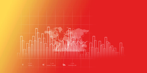 2d illustration Stock market online business concept. business Graph 
