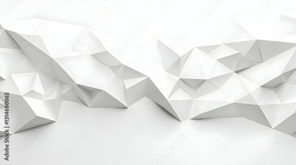 Poster abstract 3d geometric white background with triangular polygonal shapes modern minimalist design bri