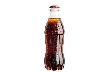 Chilled bottle of cola isolated on transparent background