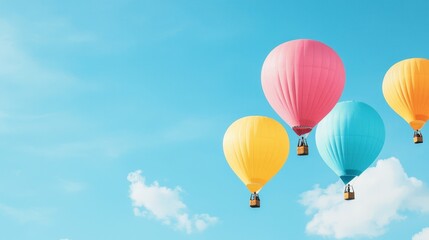 Obraz premium Colorful Hot Air Balloons Soaring High