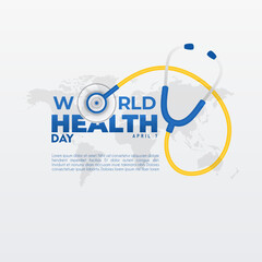 world health day vector poster with illustrations of stethoscopes, suitable for banners, campaigns, etc