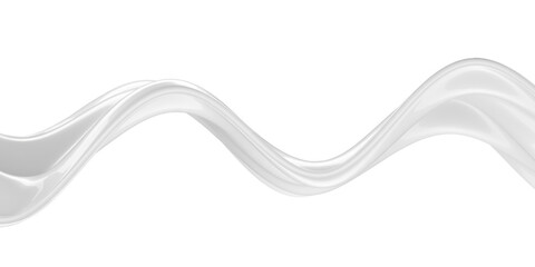 Abstract white wave pattern with elegant fluid curves for modern design. 3d render