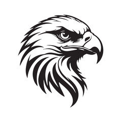 Fototapeta premium Powerful Black and White Eagle Head illustration