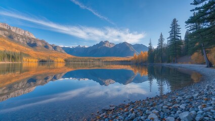 Fototapeta premium Scenic Sparks Lake panorama during autumn