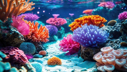 Beautiful colorful coral reefs underwater. © Holo Frame
