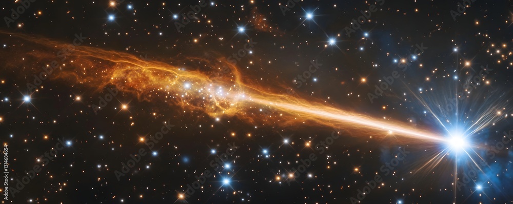 Poster a glowing pulsar in deep space