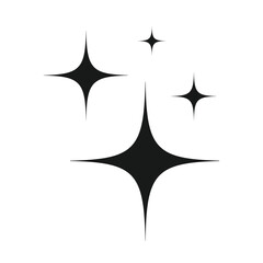 Shine and sparkle stars icon on a light background. Clean symbol.