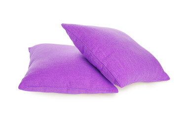 Pillows in magenta color isolated on white