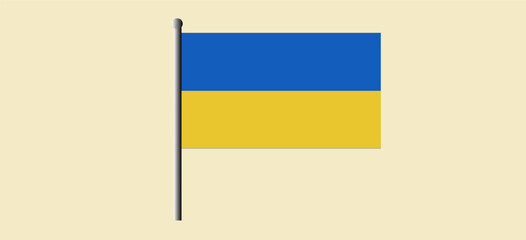 The national flag of Ukraine consists of two horizontal bands of equal size