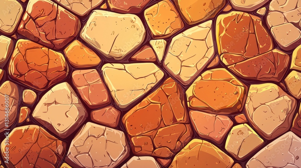 Poster detailed and simple vector sketch of flat clay floor with warm tones for creative projects and desig