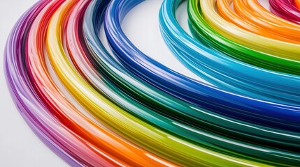 Colorful concentric rings, abstract design, studio shot