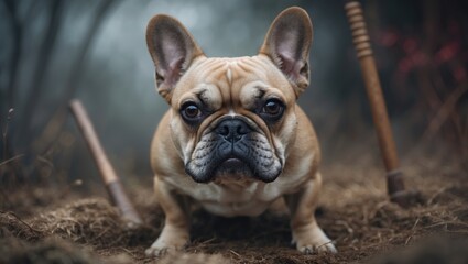 French Bulldog is eagerly anticipating playtime.